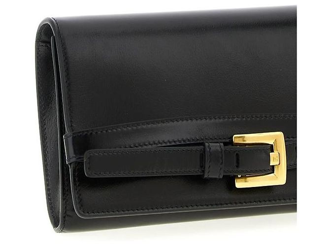 Balmain Carteira com corrente em couro de bezerro Preto - vista 5