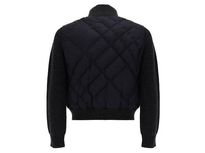 Burberry Check-stitch Nylon and Wool Jacket Black - view 4