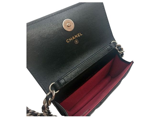 Chanel 19 Chanel Borsa Mini Crossbody WOC con Catena Nera Nero - vista 7