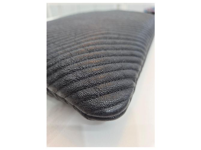 Chanel Pouch Clutch Boy Chevron Gold Large Pouch Series Nero - vista 18