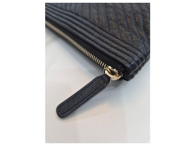 Chanel Pouch Clutch Boy Chevron Gold Large Pouch Series Nero - vista 19