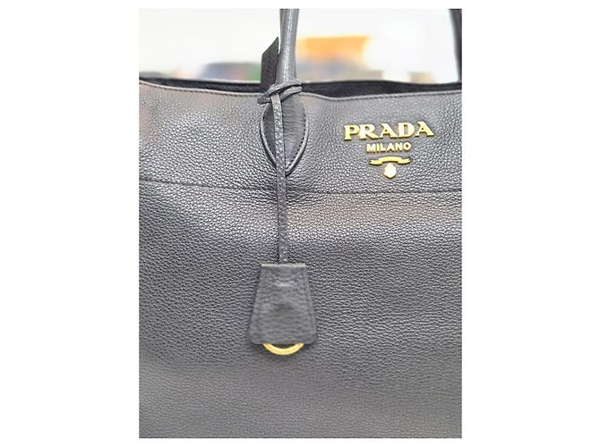 Prada Borsa tote e a tracolla Vitele Dino Red Nero - vista 19