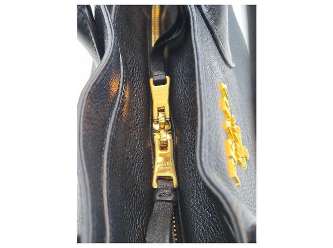 Prada Borsa tote e a tracolla Vitele Dino Red Nero - vista 20