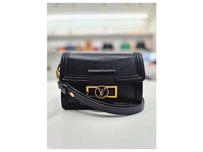 Louis Vuitton Borsa a tracolla e crossbody Mini Dolphin in pelle Epi nera Nero - vista 10