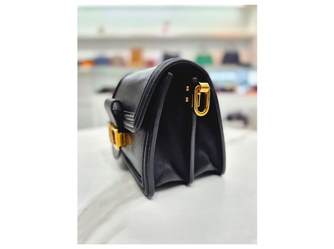 Louis Vuitton Borsa a tracolla e crossbody Mini Dolphin in pelle Epi nera Nero - vista 12