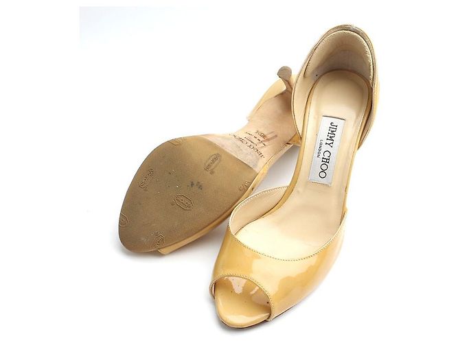 Jimmy Choo Mustard D'Orsay Open Toe Schuhe Gelb - Ansicht 3
