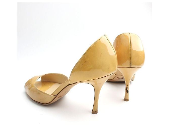 Jimmy Choo Mustard D'Orsay Open Toe Schuhe Gelb - Ansicht 4