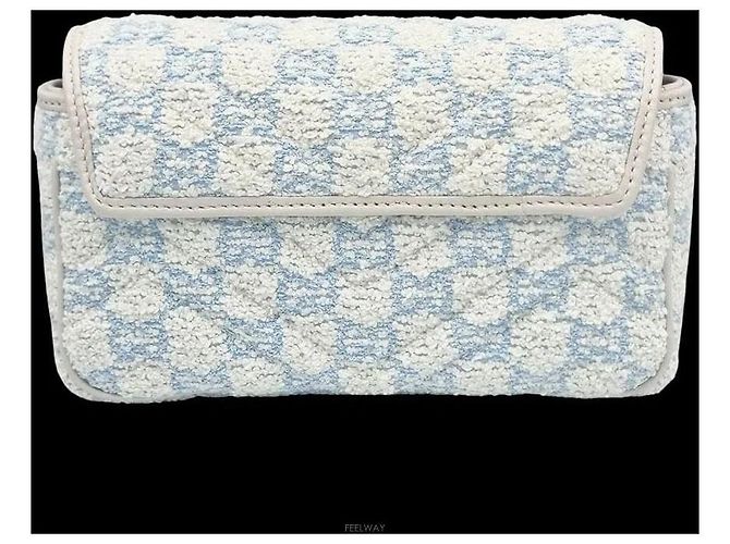 Gucci Mini borsa a tracolla GG Marmont in tweed Blu - vista 2