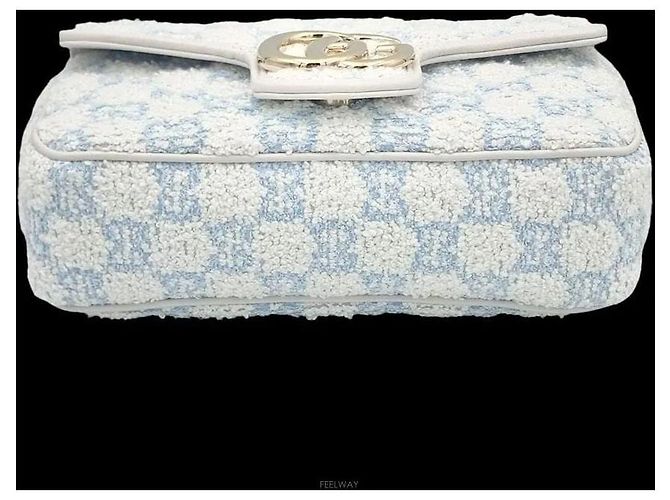 Gucci Mini borsa a tracolla GG Marmont in tweed Blu - vista 5
