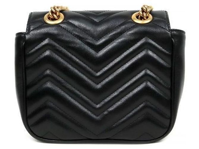 Gucci Mini Borsa a Tracolla Marmont Matelassé Nera - vista 3