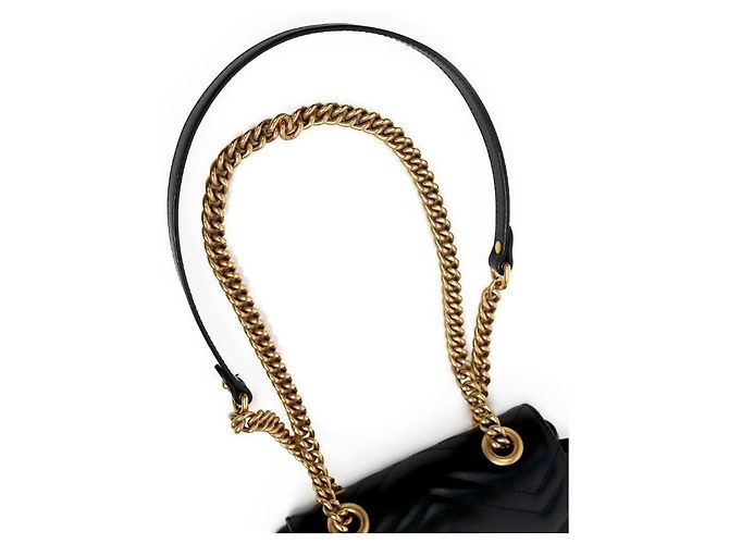 Gucci Mini Borsa a Tracolla Marmont Matelassé Nera - vista 7