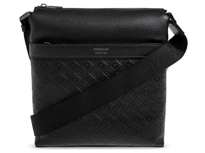 Salvatore Ferragamo Borsa a Tracolla Monogram Nero - vista 3