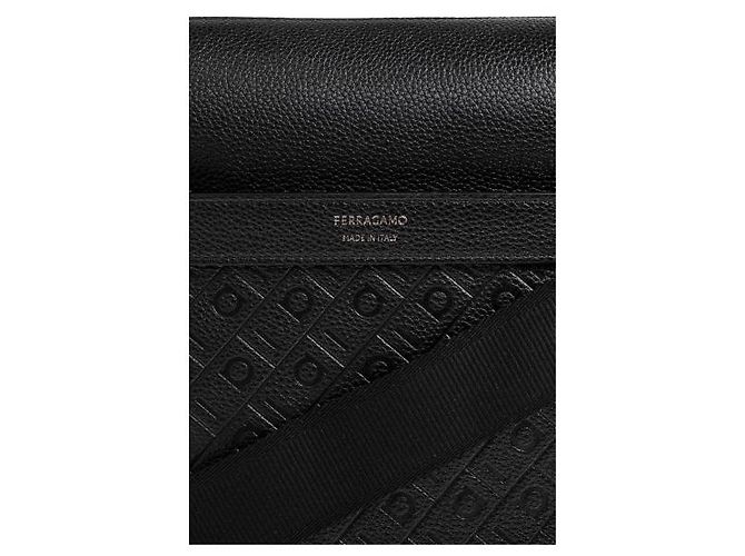 Salvatore Ferragamo Borsa a Tracolla Monogram Nero - vista 7