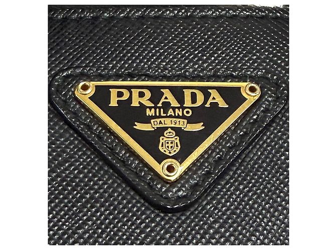 Prada Mini borsa tote a tracolla in Saffiano nera Nero - vista 7