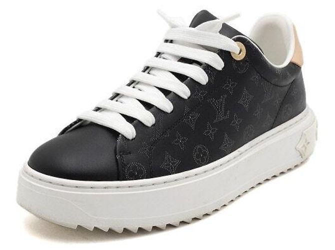 Louis Vuitton Sneakers Timeout da donna in tela Monogram nera Nero - vista 2