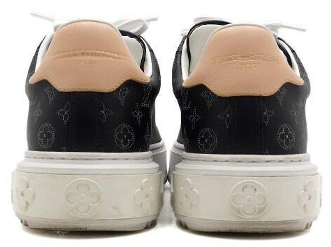 Louis Vuitton Sneakers Timeout da donna in tela Monogram nera Nero - vista 7