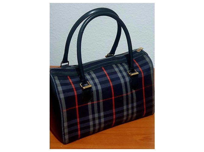 Borsa a mano Burberry Nova Check Rosso Grigio Blu scuro - vista 2