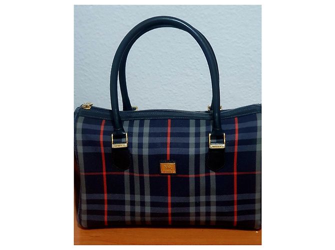 Borsa a mano Burberry Nova Check Rosso Grigio Blu scuro - vista 4