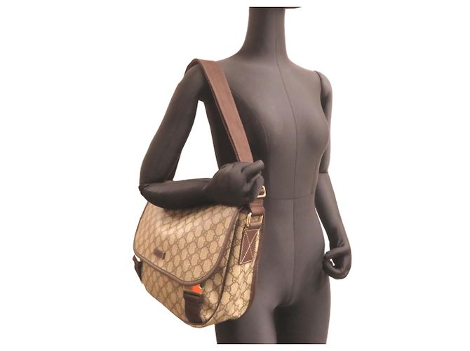 Borsa a tracolla donna Gucci GG Supreme Marrone Beige - vista 9