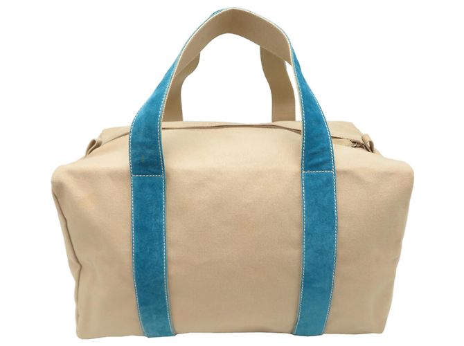 Borsa Tote Prada Canapa Shopping da donna Blu Beige - vista 2