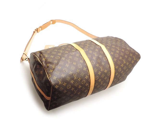 Louis Vuitton Keepall Bandoulière 55 Boston Bag Marrone - vista 3