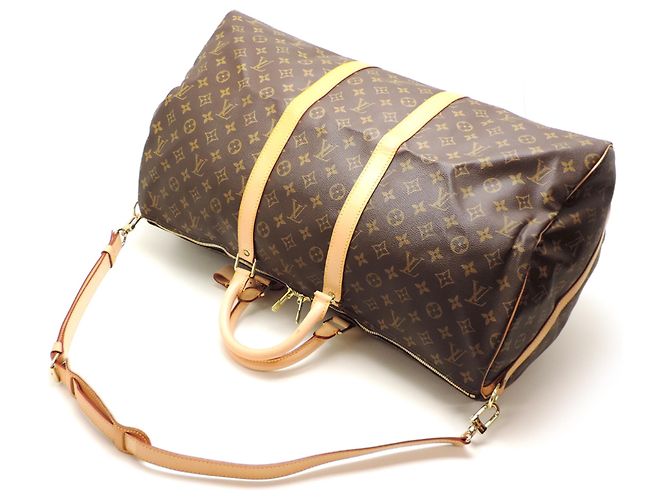 Louis Vuitton Keepall Bandoulière 55 Boston Bag Marrone - vista 4