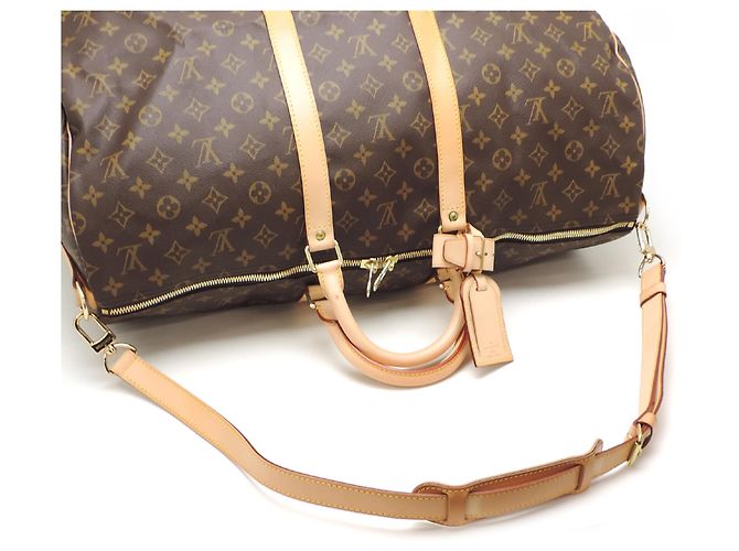 Louis Vuitton Keepall Bandoulière 55 Boston Bag Marrone - vista 5