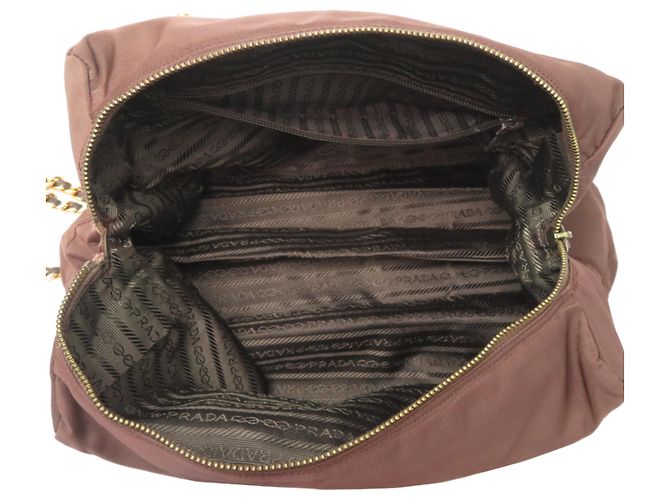 Bolso Tote Prada Acolchado con Cadena Castaño - vista 6