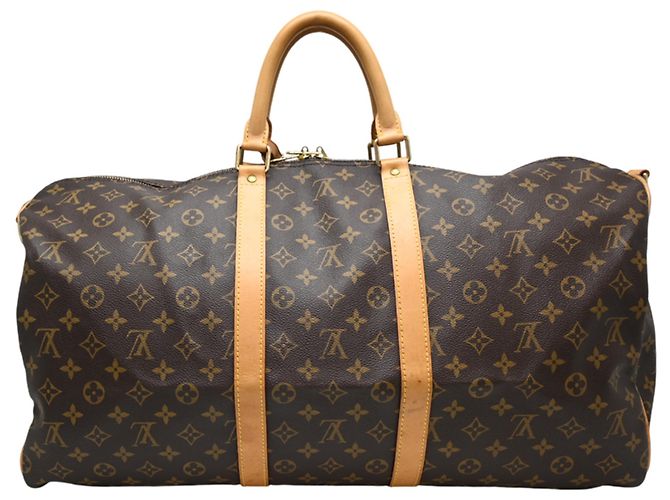 Louis Vuitton Keepall Bandoulière 55 Boston Bag Marrone - vista 2