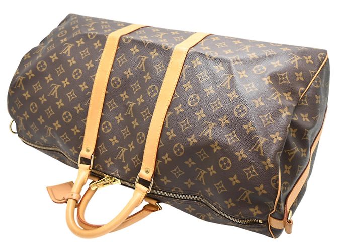 Louis Vuitton Keepall Bandoulière 55 Boston Bag Marrone - vista 4