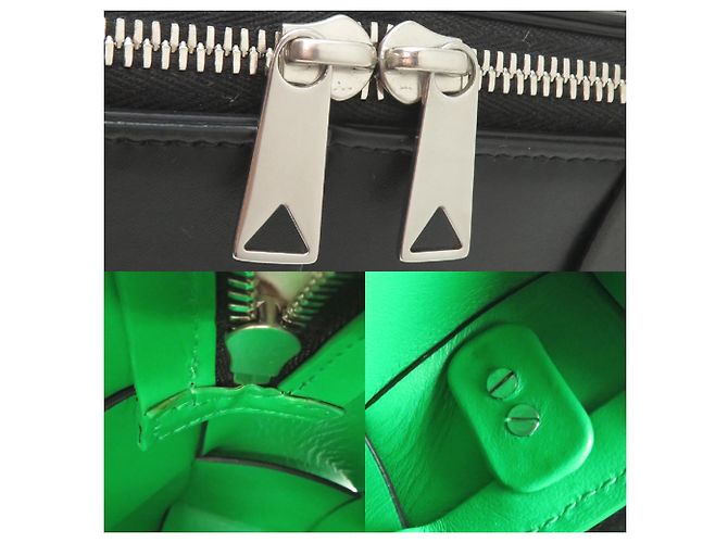 Borsa a tracolla Bottega Veneta Cassette Nero Verde - vista 10