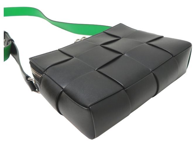 Borsa a tracolla Bottega Veneta Cassette Nero Verde - vista 3