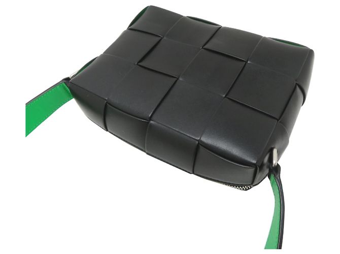 Borsa a tracolla Bottega Veneta Cassette Nero Verde - vista 4