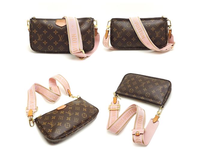 Louis Vuitton Multi Pochette Accessoires Pouch Marrone Rosa - vista 2