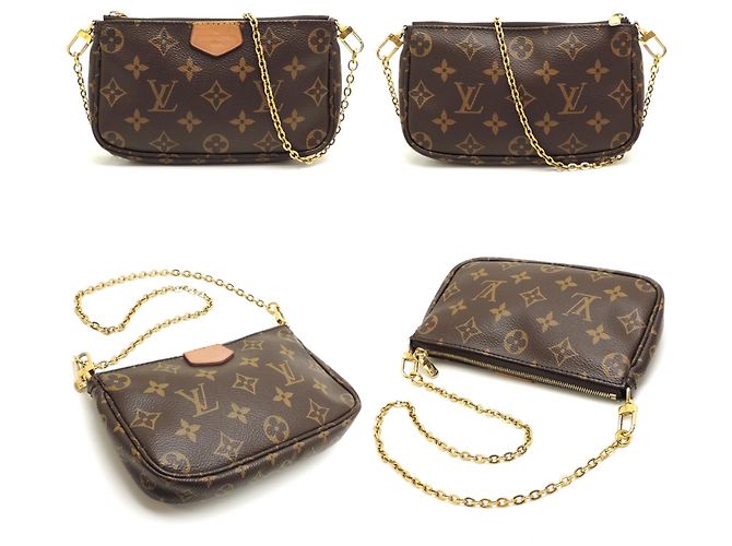 Louis Vuitton Multi Pochette Accessoires Pouch Marrone Rosa - vista 4
