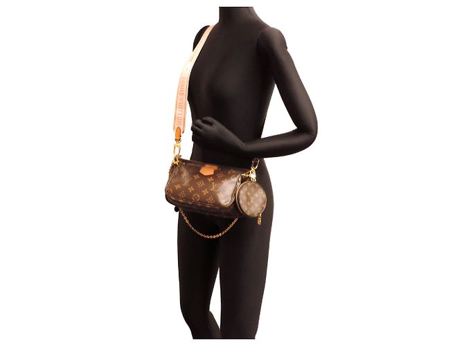 Louis Vuitton Multi Pochette Accessoires Pouch Marrone Rosa - vista 8