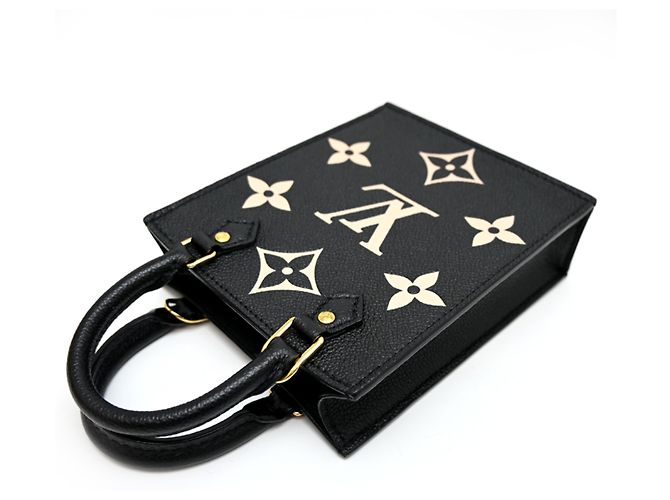 Borsa Louis Vuitton Empreinte Petite Sac Plat Nero Beige - vista 3