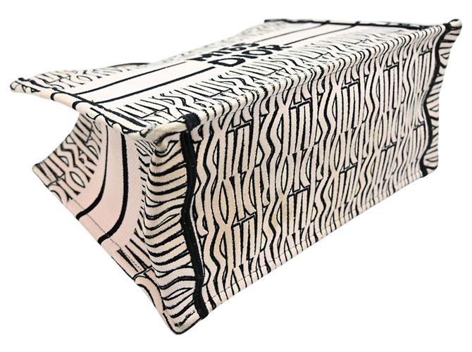 Borsa Book Tote Medium Christian Dior Nero Beige - vista 3