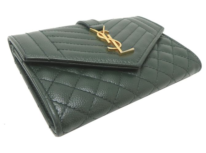 Autre Marque Cartera compacta bi-fold Saint Laurent Paris Verde oscuro - vista 3