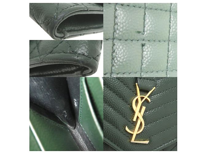 Autre Marque Cartera compacta bi-fold Saint Laurent Paris Verde oscuro - vista 8
