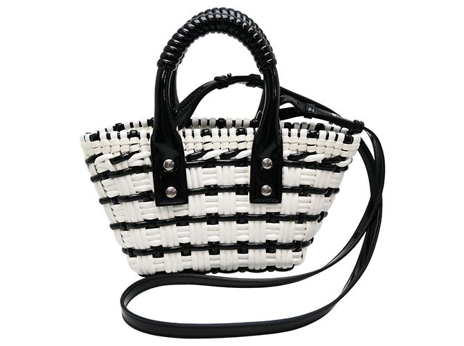Borsa a mano Balenciaga Bistro XXS da donna Nero Bianco - vista 2
