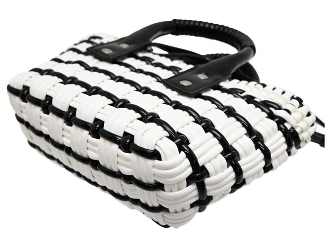 Borsa a mano Balenciaga Bistro XXS da donna Nero Bianco - vista 3