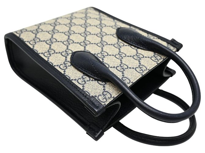 Bolso Mini Tote Gucci Interlocking G Beige Azul marino - vista 4
