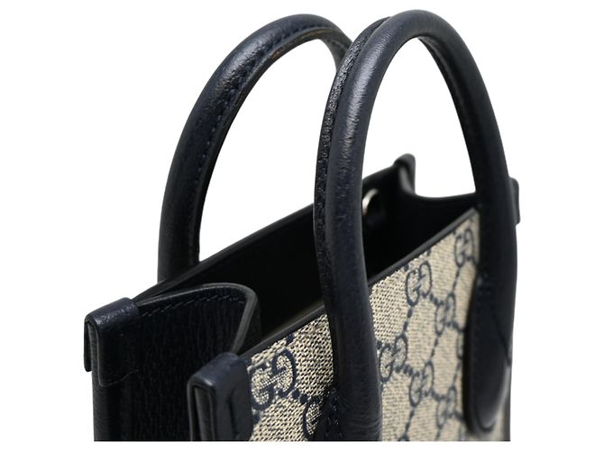 Bolso Mini Tote Gucci Interlocking G Beige Azul marino - vista 5