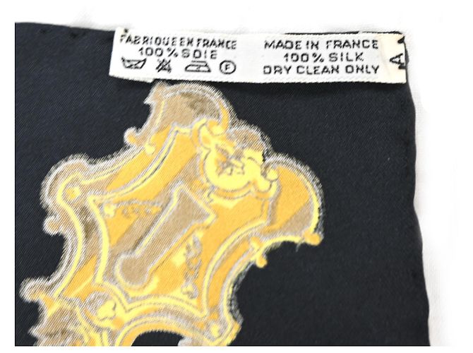 Hermès Foulard Hermes Carre 90 LES CLES da donna Nero Bianco Multicolore D'oro - vista 8