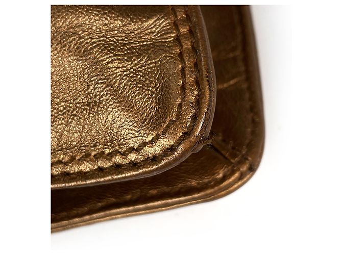 Borsa a tracolla Chanel in pelle bronzo - vista 3