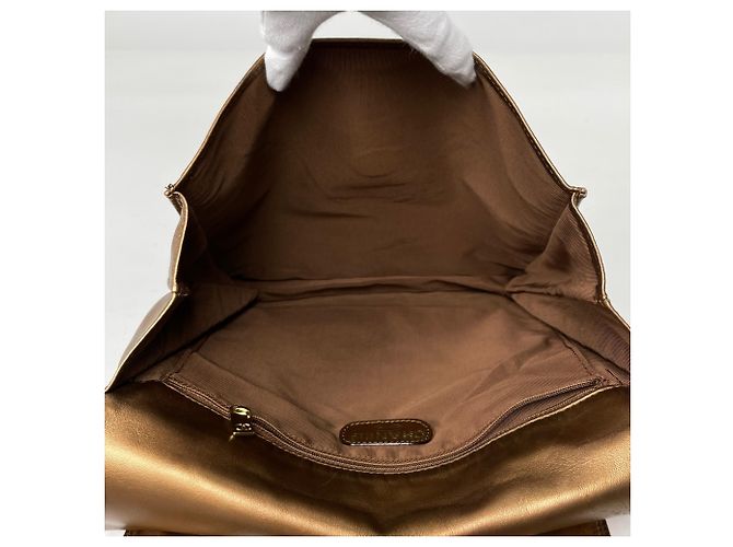 Borsa a tracolla Chanel in pelle bronzo - vista 8