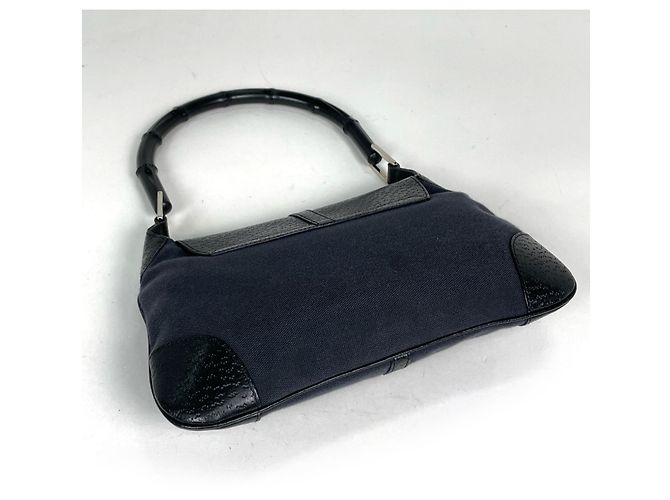 Bamboo Borsa a mano Gucci in tela e pelle nera Nero - vista 2