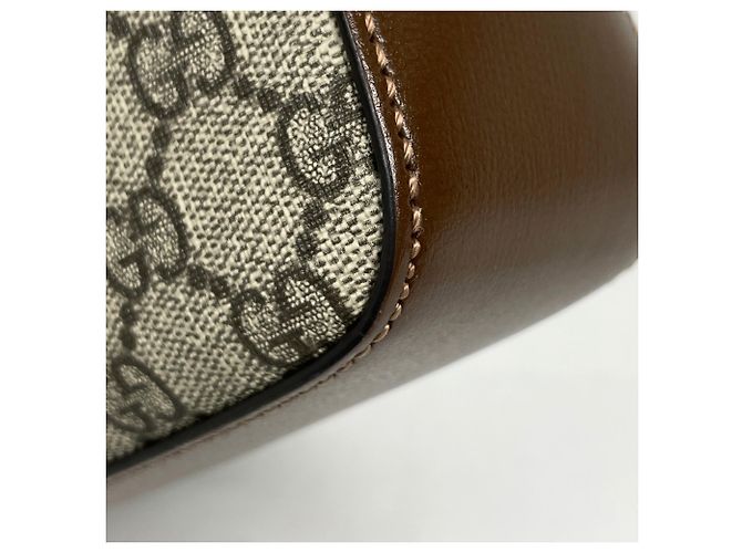 Borsa a tracolla Gucci Beige Brown Marrone - vista 3