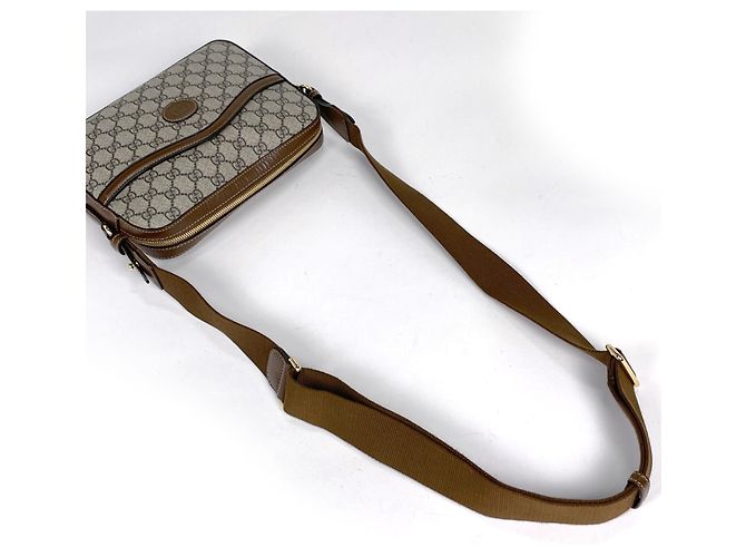 Borsa a tracolla Gucci Beige Brown Marrone - vista 8